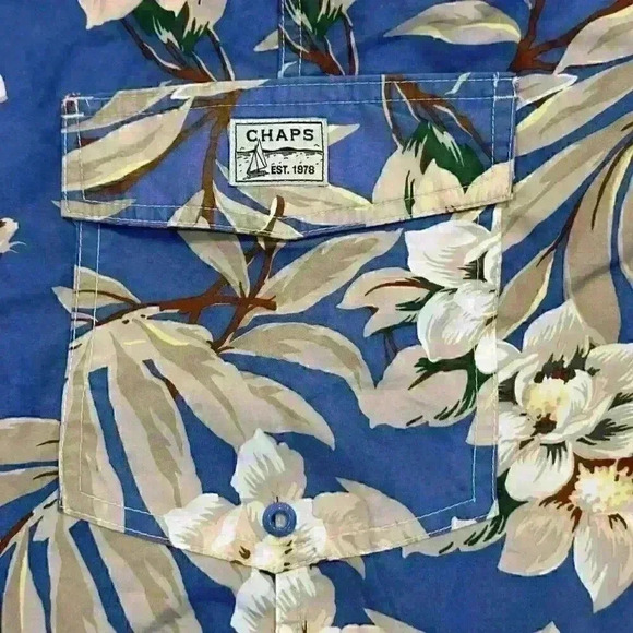 Chaps Mens Floral Board Shorts Multicolor Sz 42x9 Polyester Swim Trunks Hawaiian - Picture 5 of 13